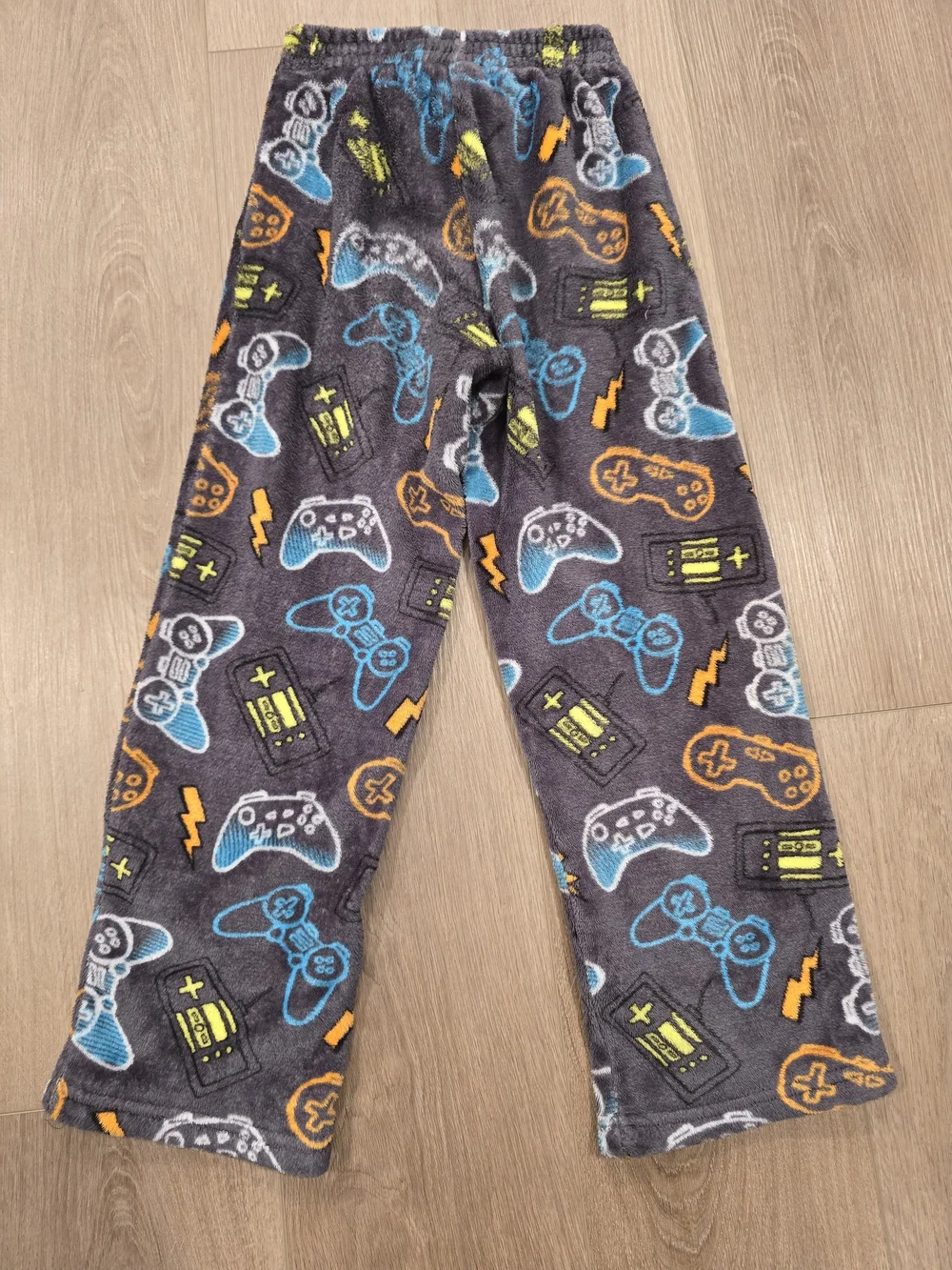 Boys Grey & Blue Game Controller Fleece Pajama Pants Set 2 Piece Size Medium 8